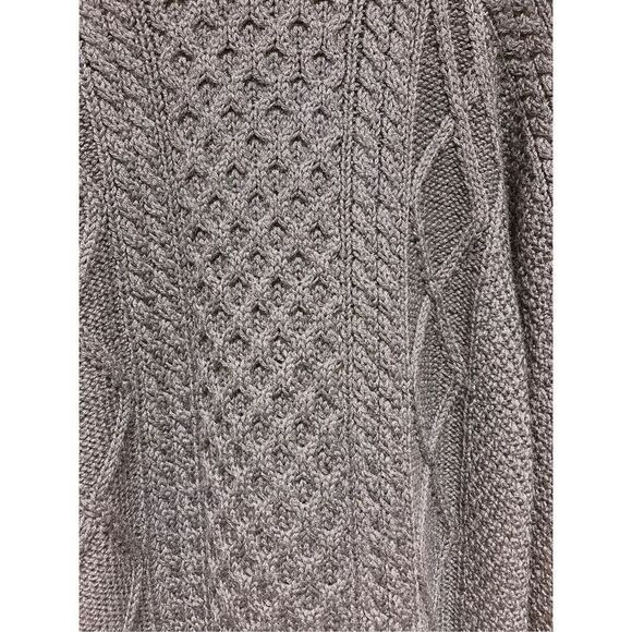 Maine Bay Hand Knit Wool Navy Cable Knit Crew Neck Sweater sz L EUC - Picture 2 of 6